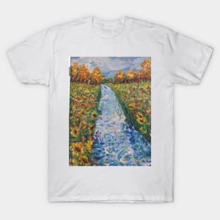 Sunflowers by River T-Shirt